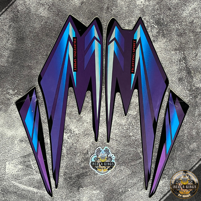 Striping Sticker Motor RX King RXK NEW 2002 Hitam Hijau Gold Lokal - Hijau