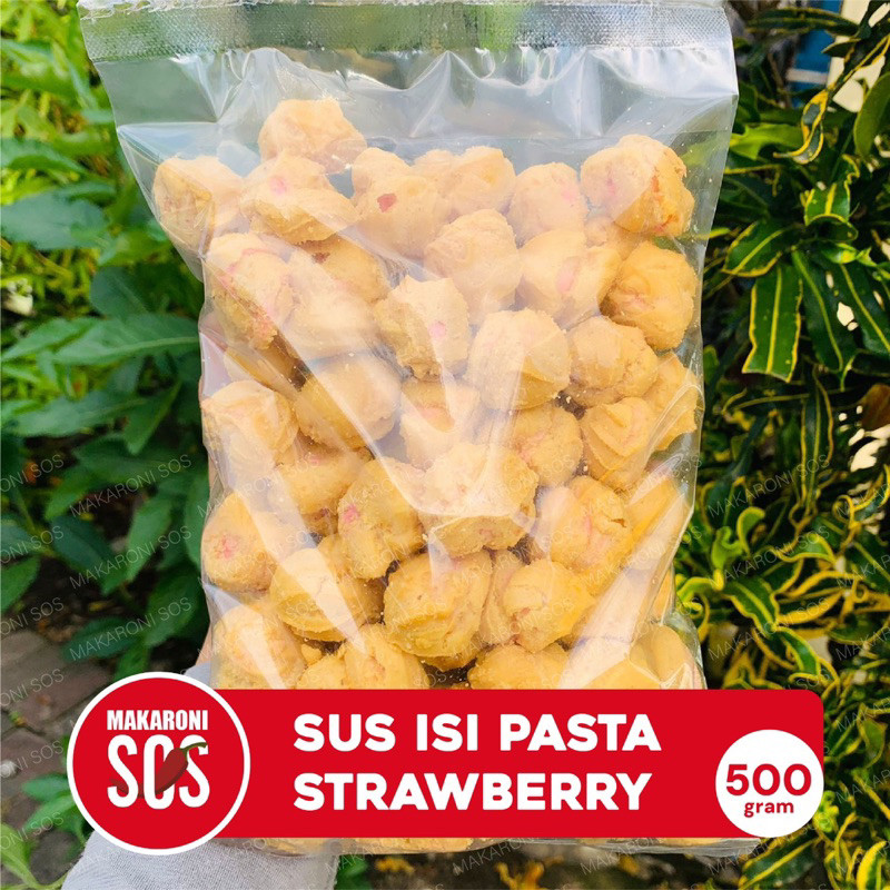 

Sus strawberry (500gr) kue soes isi pasta stroberi snack n food