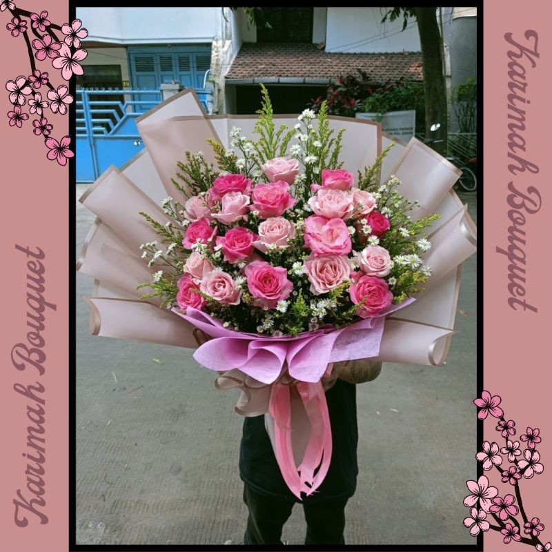 KIRIM INSTANT Fresh Flowers Bouquet Bandung Buket Bunga Flower  Flower Large Buket Wisuda / Bouquet 