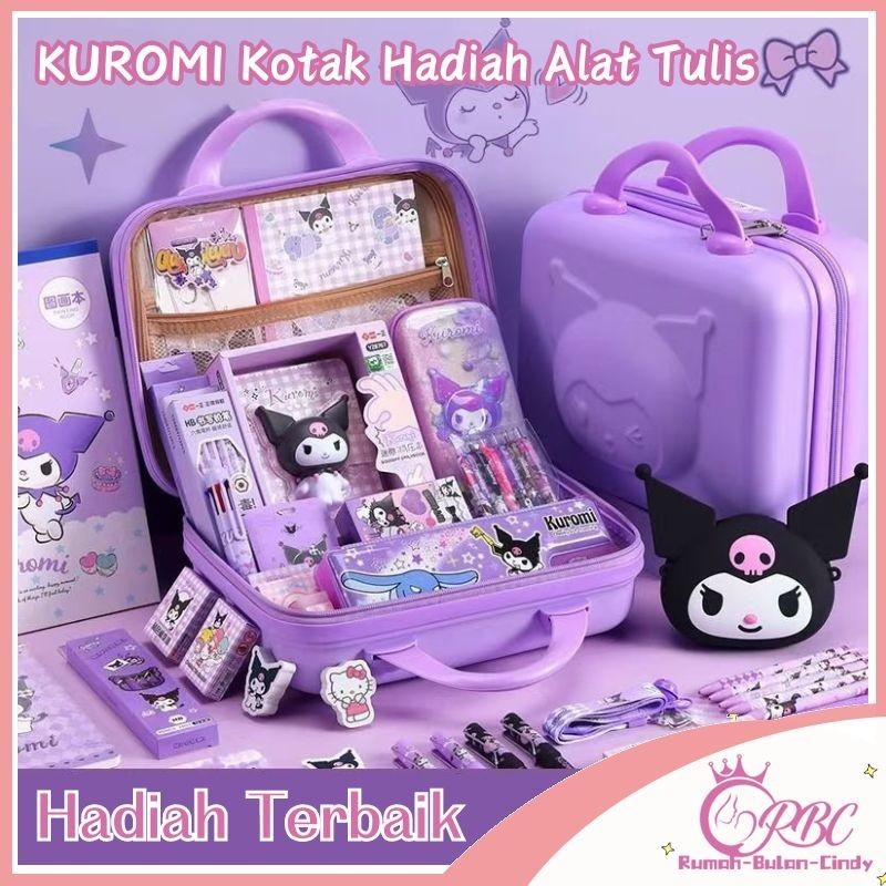 

【Penjual Lokal】Kotak Pensil Alat Tulis Set Anak Diary Book Stationery Kuromi Alat Tulis Set Kotak Hadiah Anak