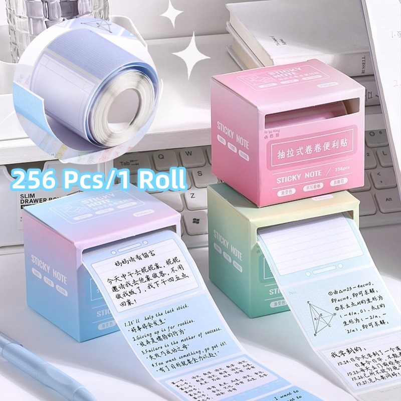 

【Ready】256 Pcs/1 Roll Sticky Notes /Memo Label Sticker Bookmark /Pull-out Sticky Notes Sticker Lucu /Sticky Note Pelajar