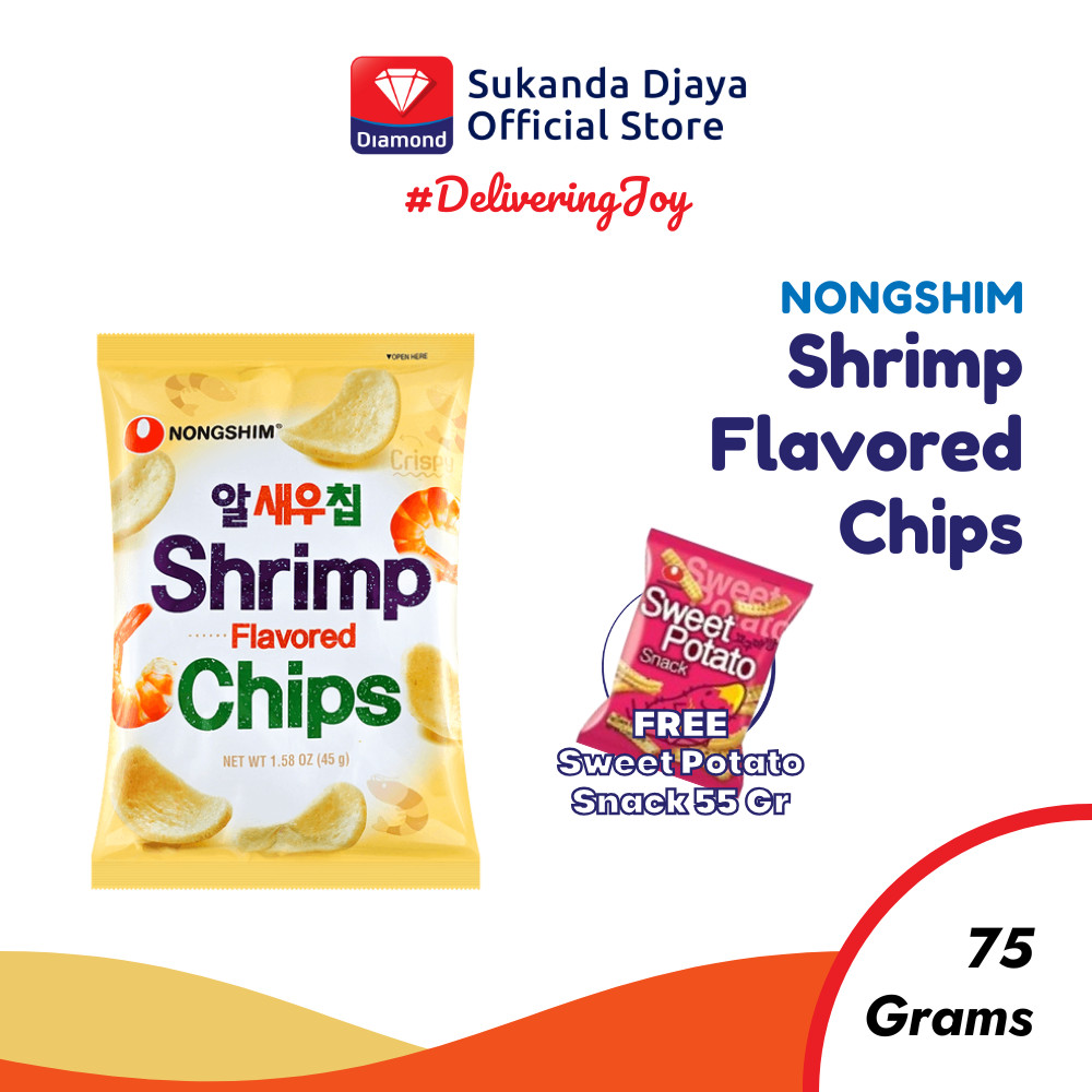 

Nongshim Shrimp Flavored Chips Snack 75 Gr [FREE Sweet Potato Snack 55 Gr]