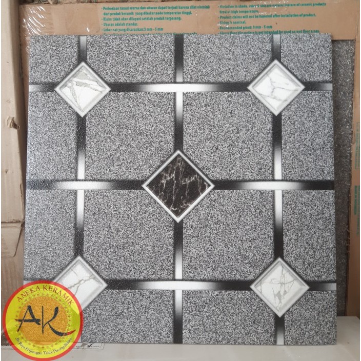 Keramik Lantai Teras Garasi Kasar Matt Motif Hexagon 40x40 Hummer Grey HOT