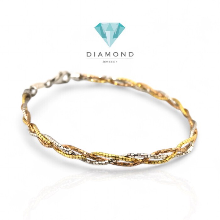 Gelang Emas Tali 3 Color 750K-Diamond Jewelry-298GMSLS