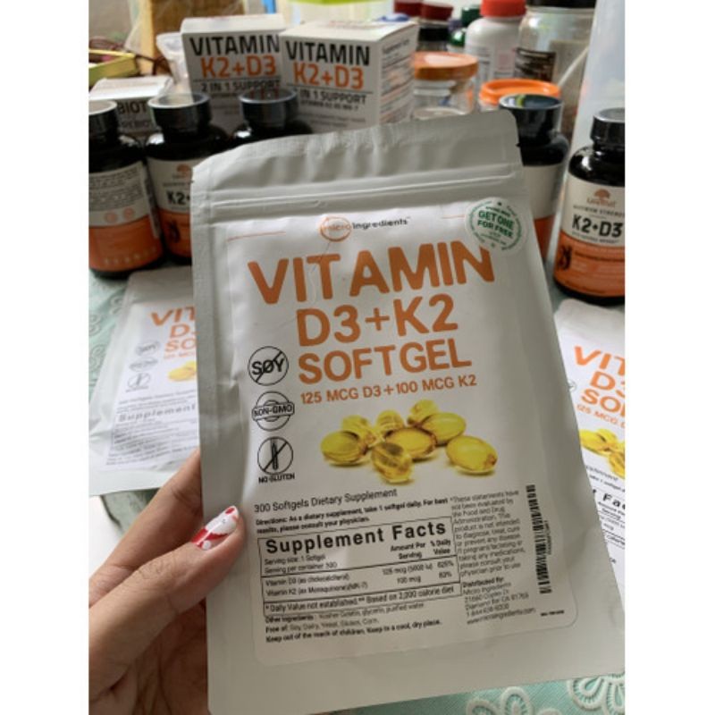 Micro Ingredients MicroIngredients Vitamin D3 5000IU K2 100mcg 300 Softgels