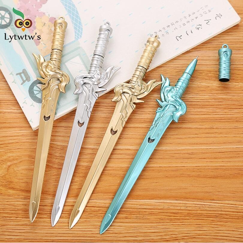 

1 Piece Lytwtw's Stationery Office Creative Phoenix Sword Gel Pen School Supply Handle Gift Weapon lovely Chinese Style Vintage