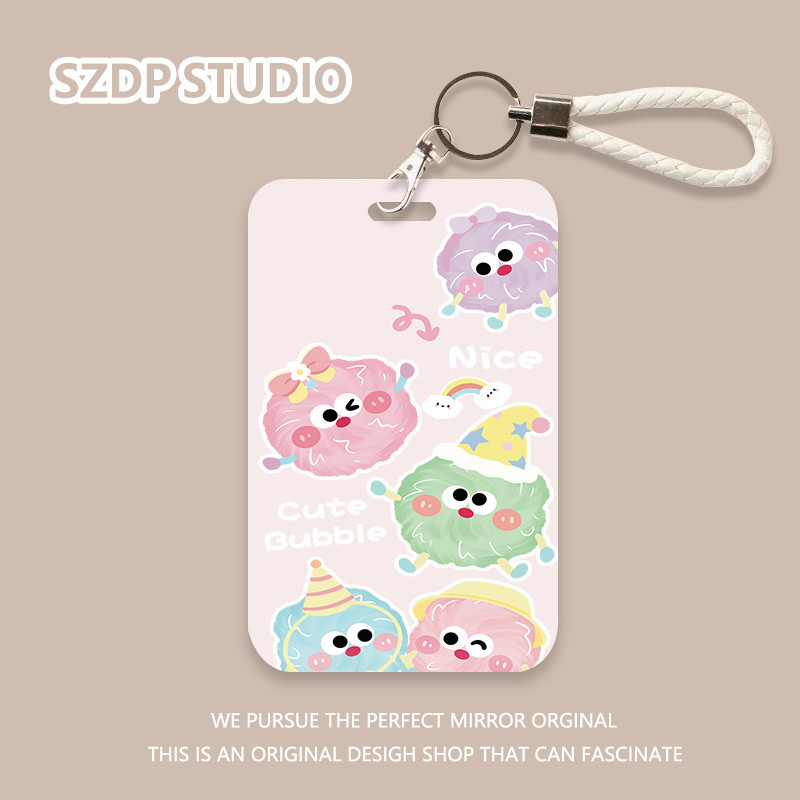 

ID CARD Pola briket grafiti warna-warni kartun Korea, penutup pelindung gantungan kunci terintegrasi kawaii lucu, penutup pelindung kartu bank, kartu ID, penutup pelindung kartu bus