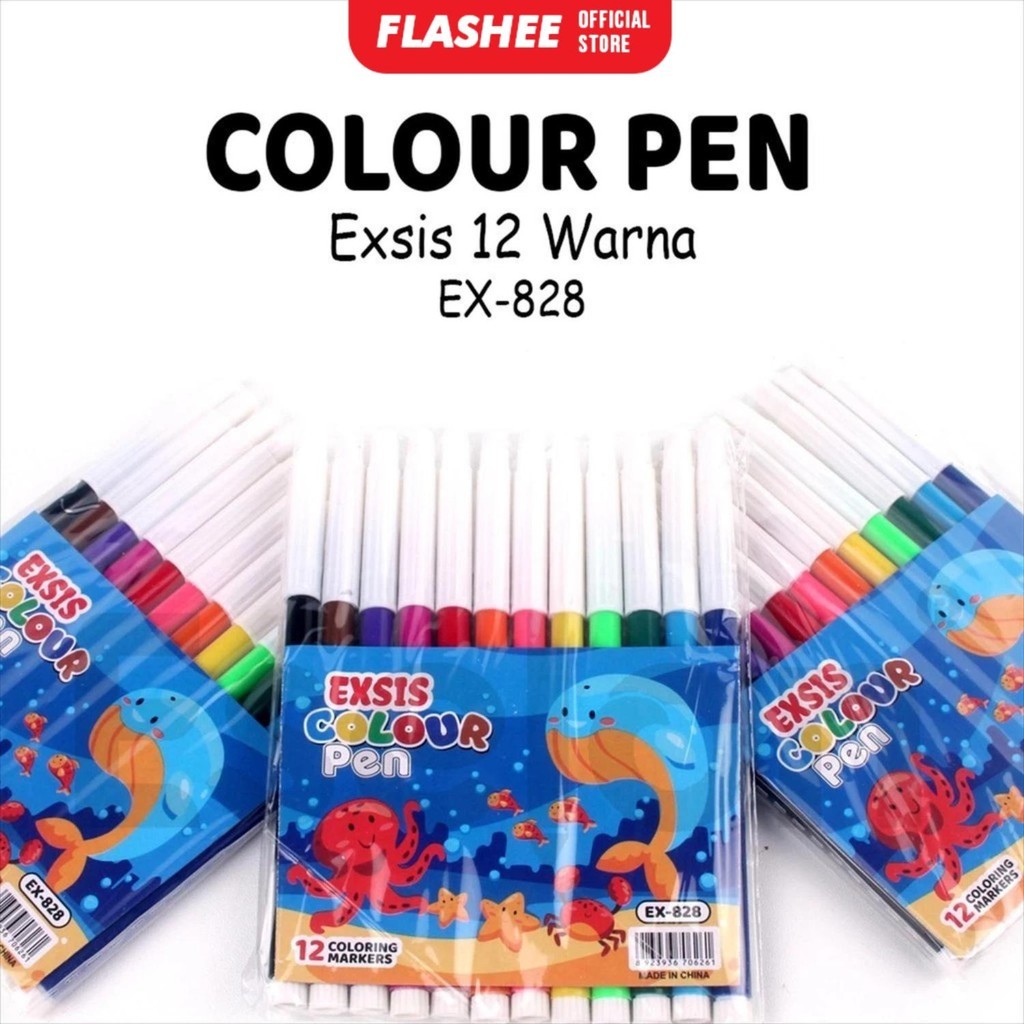 

Flashee Spidol Mini 12 Warna Color Pen Kecil Anak Murah Spidol Warna EXSIS Set 12