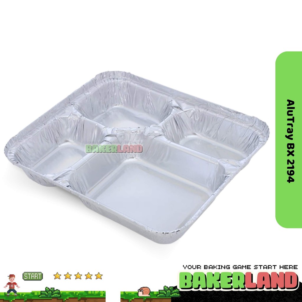 Alumunium Foil Tray Bento Sekat  BX 2194 / Alumunium Foil Tray Bento /  Alumunium Foil Tray BX 2194 
