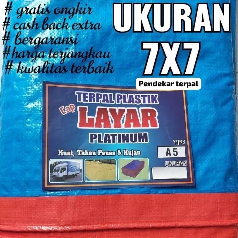 DISTRIBUTOR terpal TERPAL plastik A5 UKURAN 7x7 meter