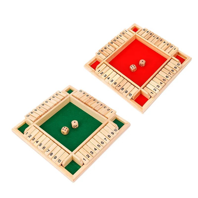 4 Sisi 1-10 Mainan Board Game Dadu Shut the Box Angka Untuk Anak / Dewasa/mainan edukasi, permainan 