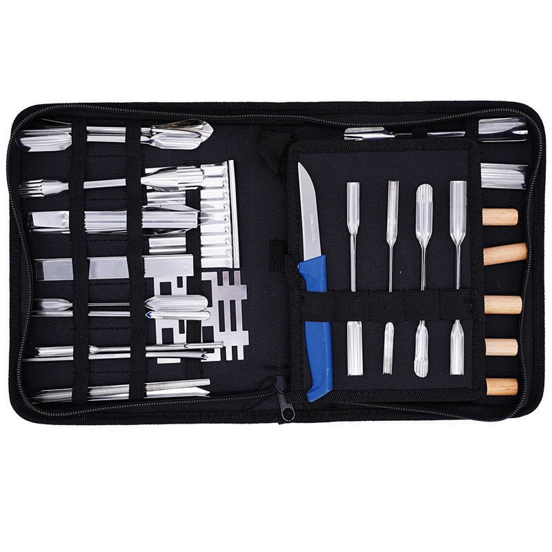 46pcs Satu Set Pisau Garnish Pisau ukir buah pisau garnish