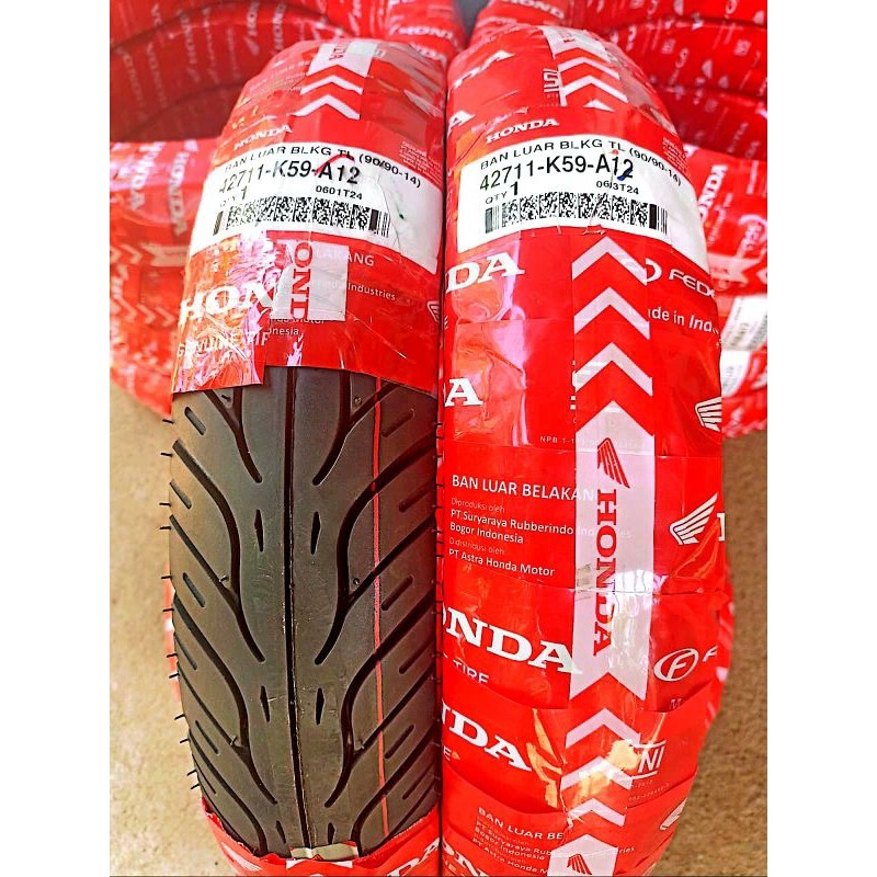 BAN LUAR MOTOR BELAKANG FEDERAL AHM TUBELES K59 90/90-14  BEAT VARIO SCOPY federal ori 100% original