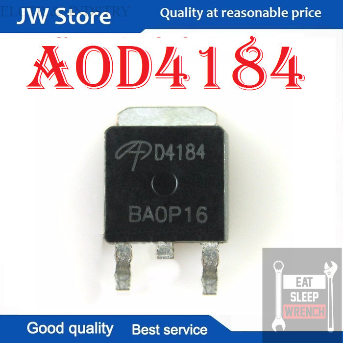 sparepart elektronik AOD4184 AOD 4184 D4184 IC dan Transistor mosfet