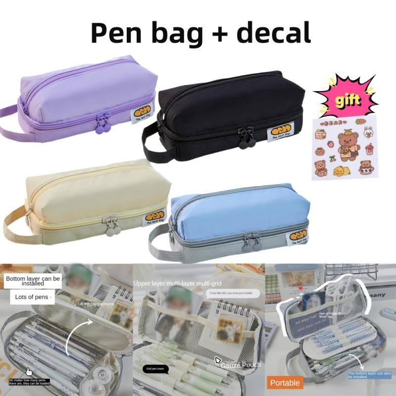 

Angoo 4 Partitions Large Pencil Case Pen Bag School Student Pencil Cases Cosmetic Bag Stationery Organizer Office Supply