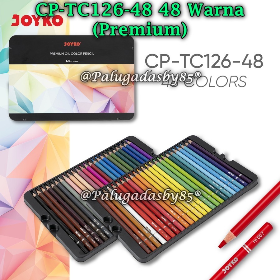 

(1 Set/48) GROSIR Pensil Warna JOYKO CP-TC126-48 Premium / Premium Oil Color Pencil Joyko CP-TC126
