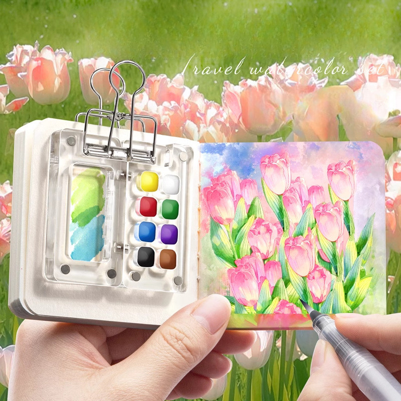 

Paket Cat Air Akrilik Mini Papan Gambar Kecil Set Cat Air Padat Set Lengkap Alat Lukis SF6