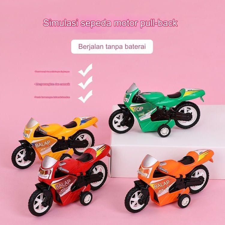 Mainan Anak-anak Mainan Kecil Bayi/Tarik Belakang Sepeda Motor/1-3 Tahun Mainan Mobil/Mini Tarik Kem