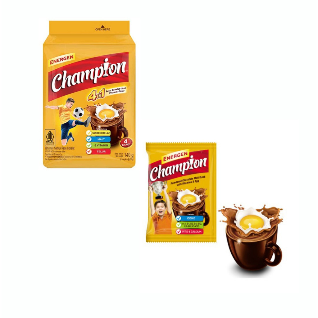 

Energen Susu Champion 1 renceng isi 10 sachet (susu, malt, vitamin dan telur)