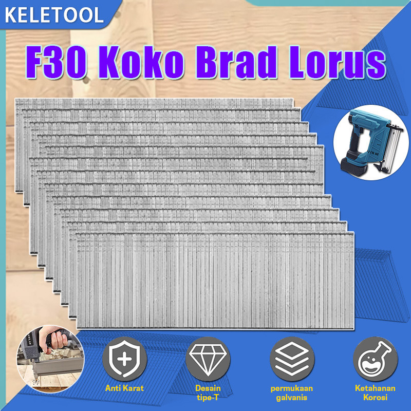 

F30 pistol paku brad listrik nirkabel Tembak Refill Air Nailer Stapler Gun T Paku Tembak