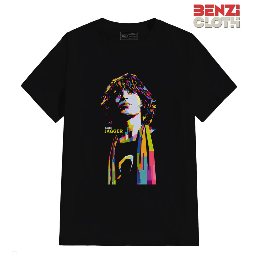 GNG Kaos Band Rolling Stones Stone Tshirt Rock Pria Tongue Musik Baju Combed 24S Mick Jagger MUS 62