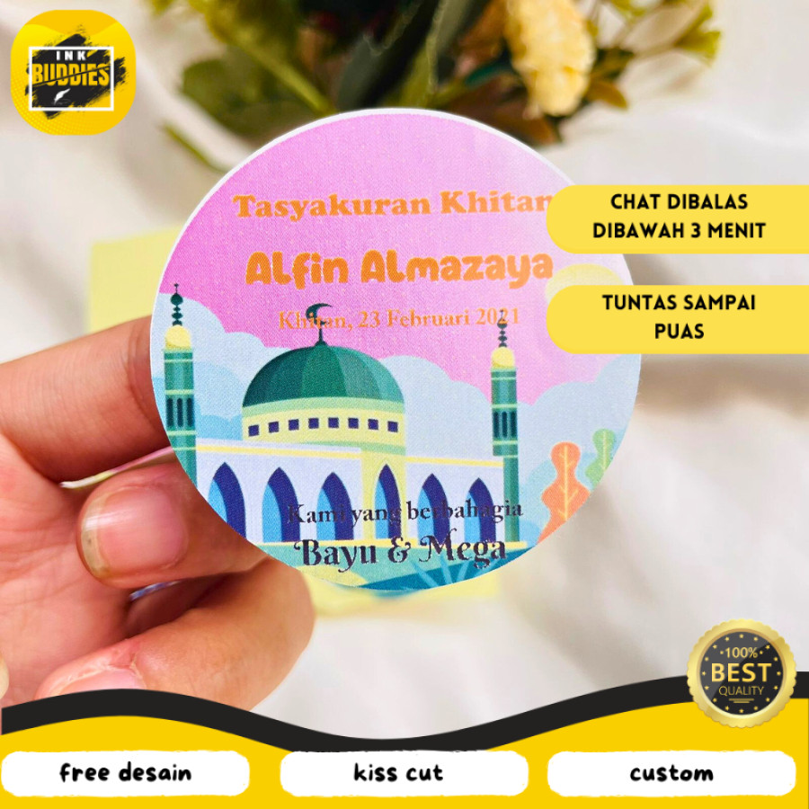 

INB 12-15 Sticker Syukuran Khitanan Anak Sticker Bento Tasyakur Walimatul Khitan Anak souvenir