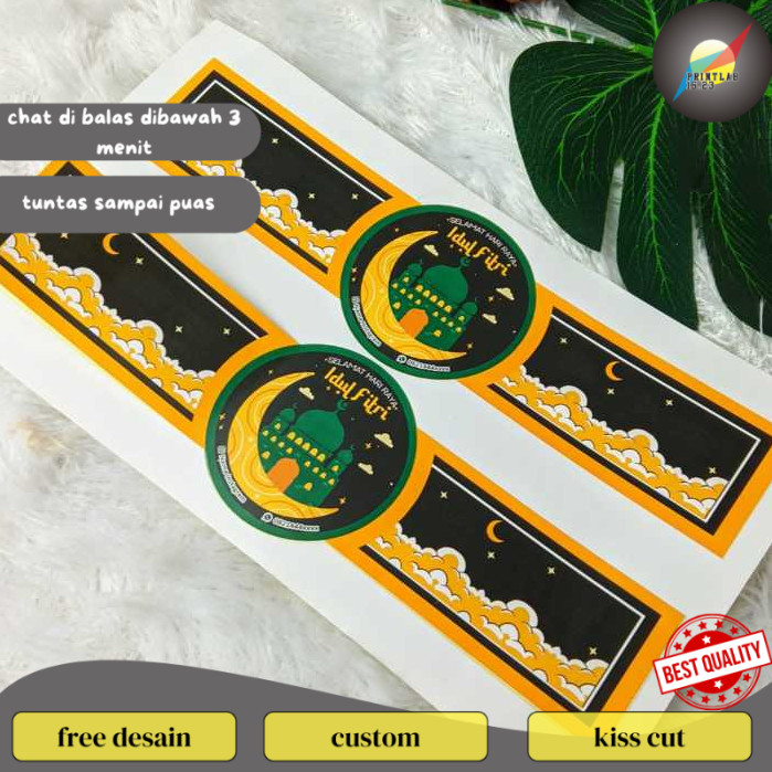 

PrintLab Cetak Sticker Segel Bentuk Jam Tangan Idul Fitri Stiker Label Lebaran Ramadhan Custom