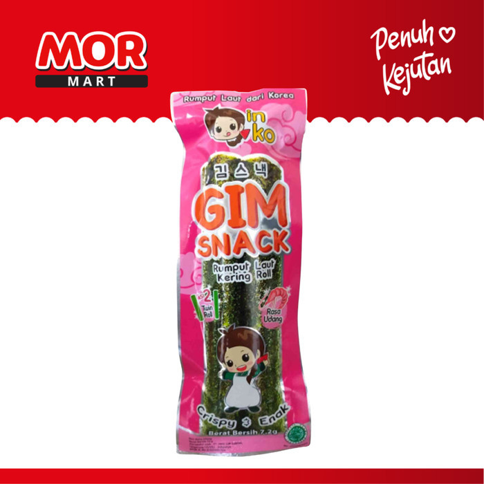 

INKO Gim Snack Nori Rumput Laut Roll Rasa Udang 2's