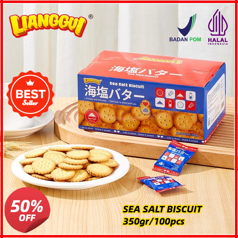

[Penjual kualitas] Lianggui Halal Kemasan independen Seasalt Biscuit 350g/100pcs/1box Best Seller Enak Cemilan Pengganti Sarapan Kue Kering Renyah Gurih Cemilan Tepat Saat Buka Puasa Cocok untuk Dinikmati Bersama Keluarga