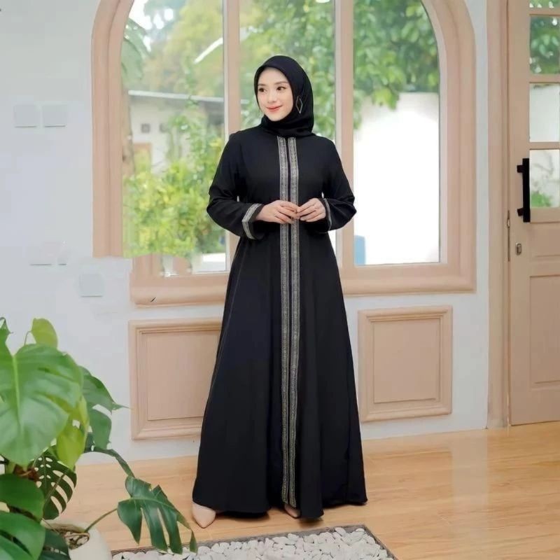 Gamis abaya turkey/Abaya gamis Hitam wolfis arab saudi bordir turkey