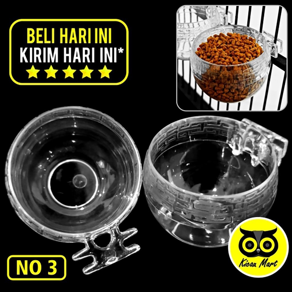 KICAU MART Cepuk Wadah Pakan Cepuk Bulat Emboss Batik No 3 Cepuk Tempat Makan Minum Burung Murai Bat