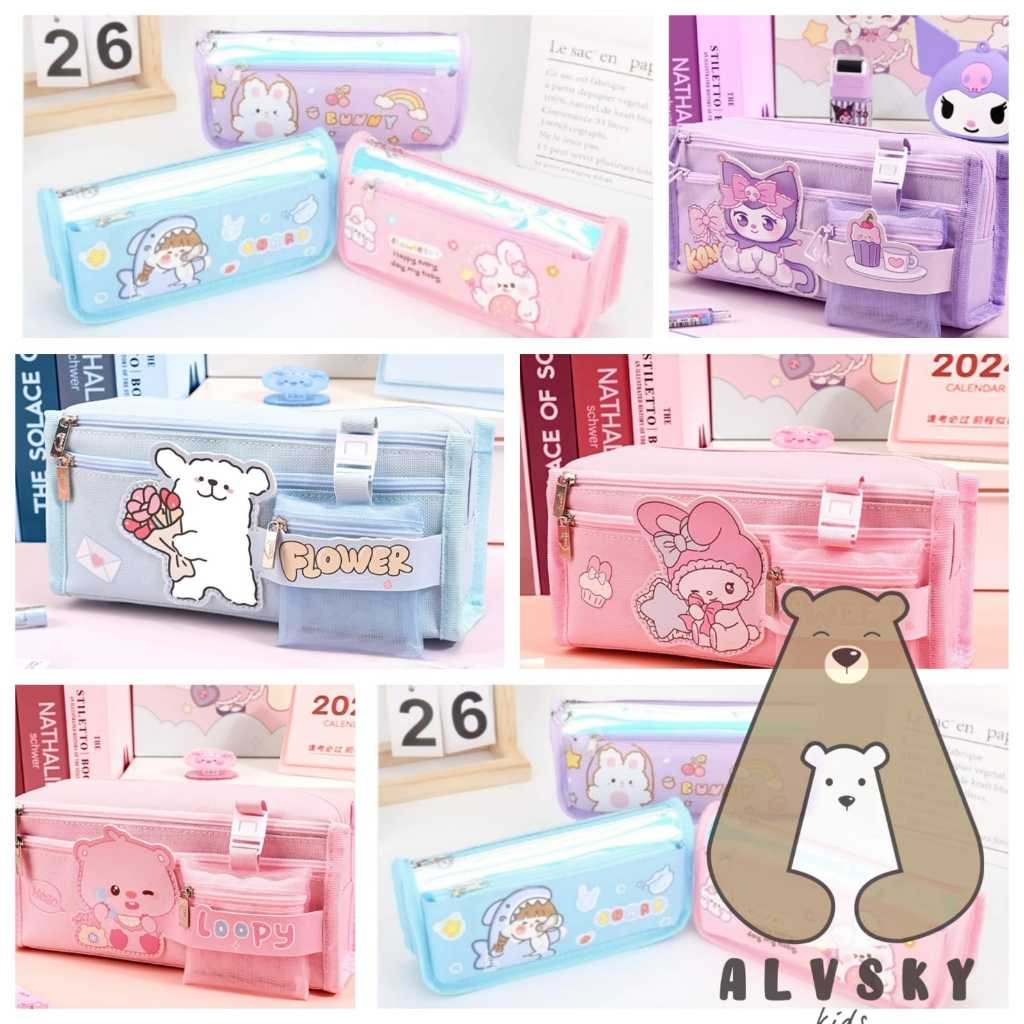 

New KOTAK PENSIL ANAK PEREMPUAN / PENCIL CASE KARAKTER LUCU 3D KAPASITAS BESAR / TEMPAT PENSIL