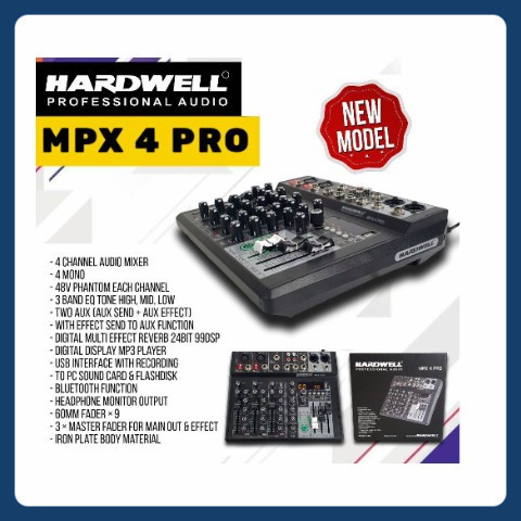 Mixer Audio Hardwell MPX 4 PRO - MPX4PRO Audio Mixer Karaoke USB Bluetooth Original