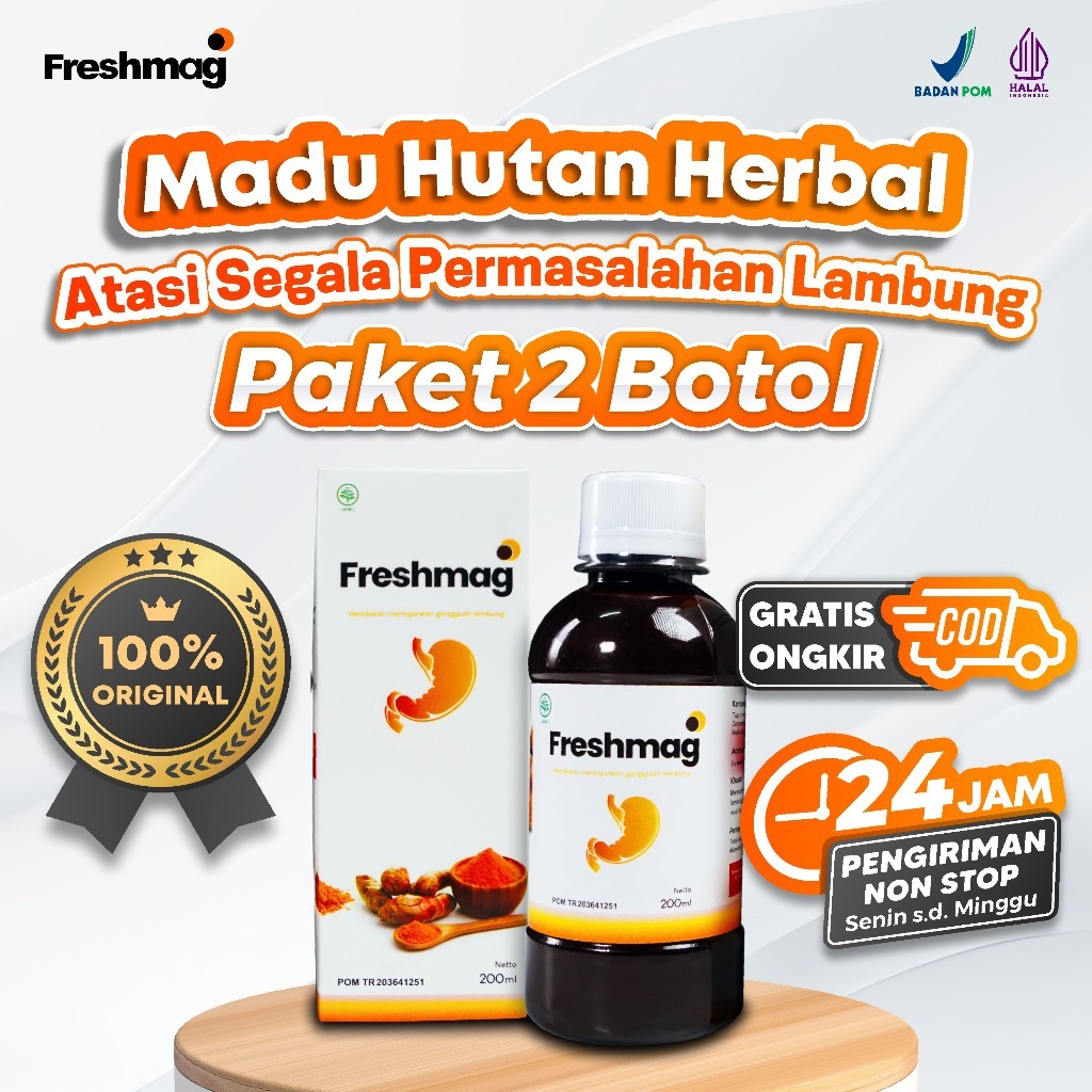 

Paket Sembuh - 2 Botol Madu Freshmag Herbal Alami Atasi Asam Lambung & Maag Original