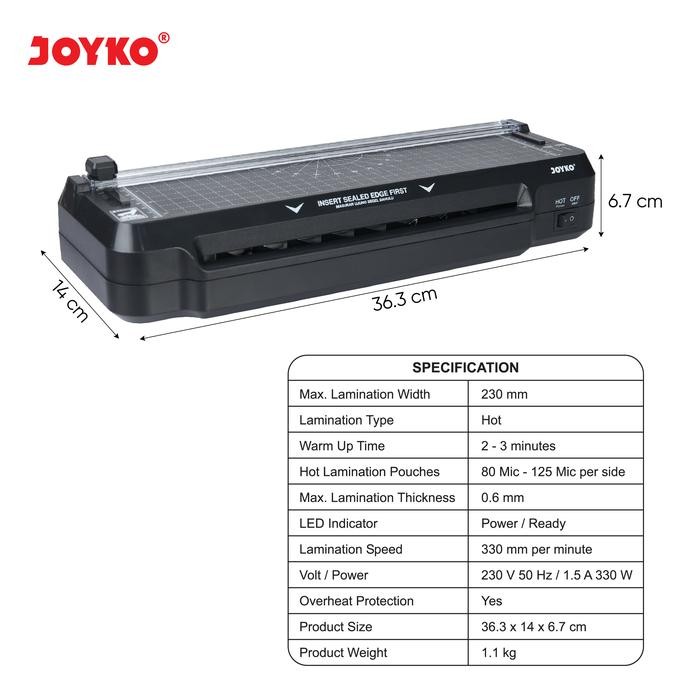 

Joyko LAMINATING MACHINE + PAPER CUTTER A4 F4 Folio Mesin Laminating Joyko LM-06
