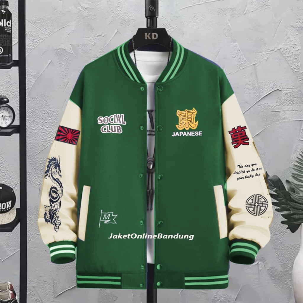 SELILINGSHOP Varsity jacket baseball pria / Jaket baseball Varsity Kamikaze Anime Cosplay jepang