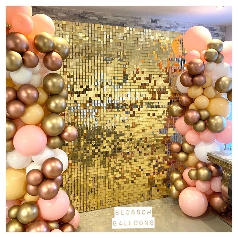 Ay00 COKAQ 30*30CM Sequin Shimmer Tile Wall Panel Backdrop Sequin Panel Backdrop Backdrop Ulang
