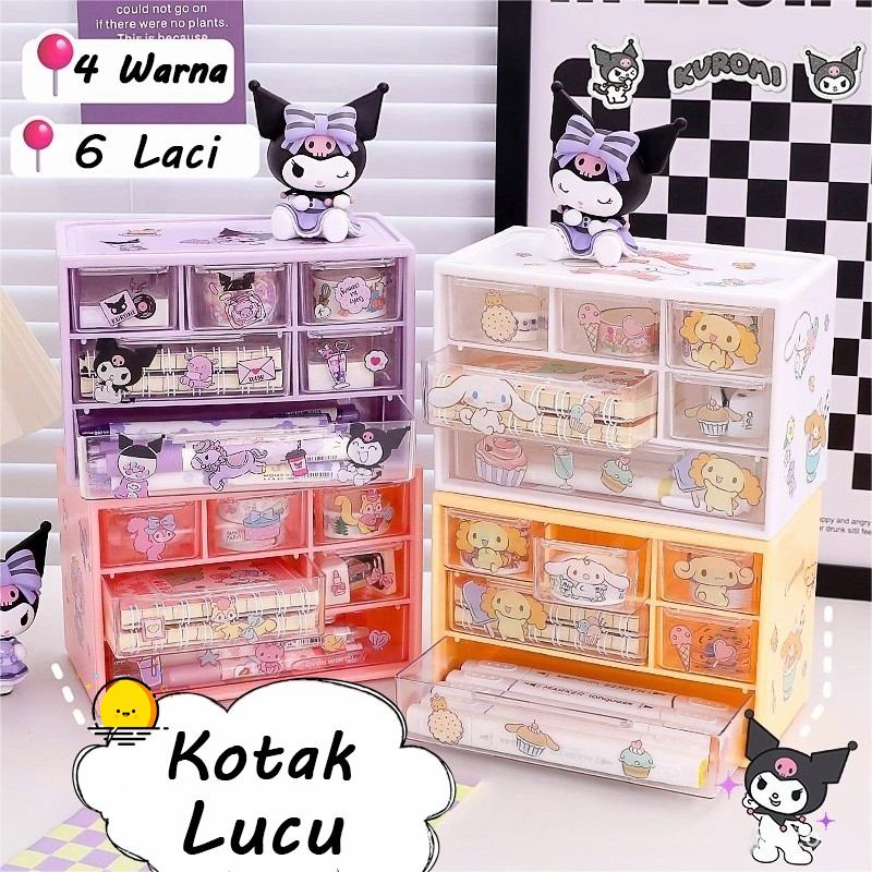 【Yatuoks】6 Laci Mini Rak Mini Kotak Aksesoris Kotak Laci Mini Container Rak Kecil Aesthetic Laci Kec