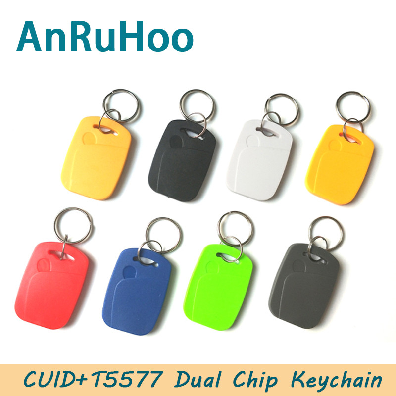 

5pcs Rfid Dual-Chip Smart Tag Ic Id Rewritable Keychain 125khz Clone Copier Badge 13.56mhz Nfc T5577 Cuid Copy Duplicator Token