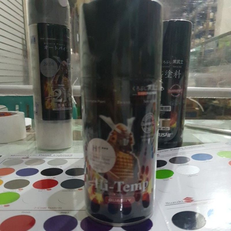 CAT KNALPOT SPRAY SEMPROT KHUSUS TAHAN PANAS SEPEDA MOTOR PILOX SAMURAI Hi Temp 300ml