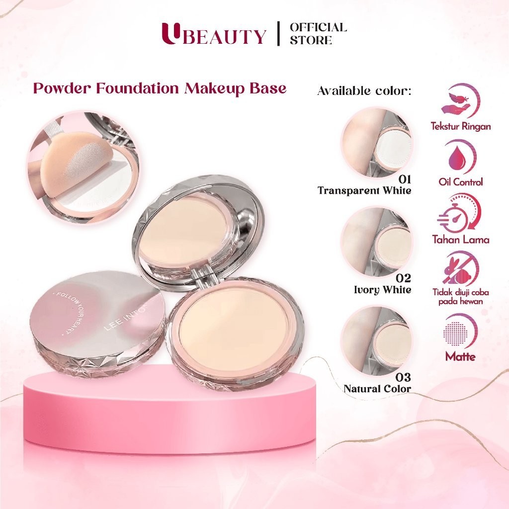 [New & COD] uBeauty Flawless Powder Foundation – Bedak Foundation Ringan, Tahan Lama, Full Coverage,