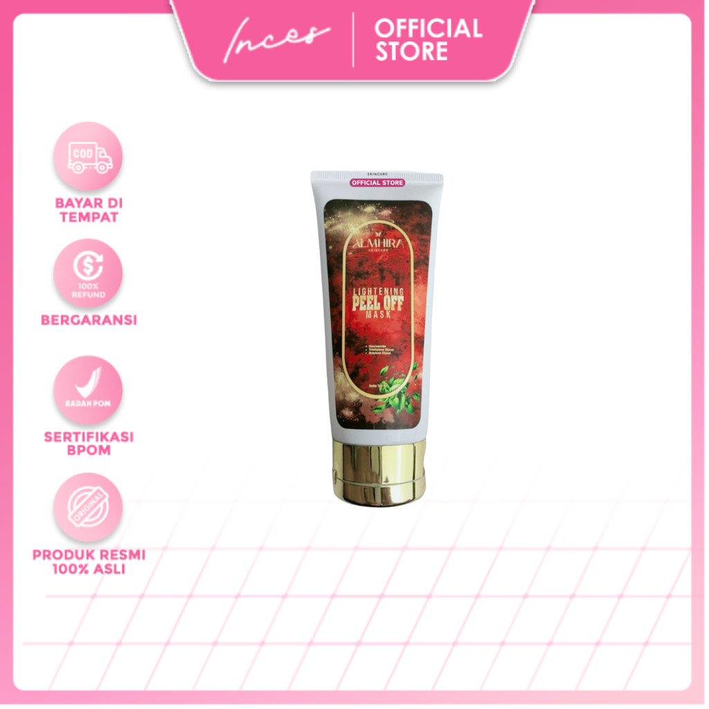 INCES - ALMAHIRA SKINCARE LIGHTENING PEEL OFF MASK-MENGANDUNG NIACINNAMIDE 1.25% & GLYCERIN 1%