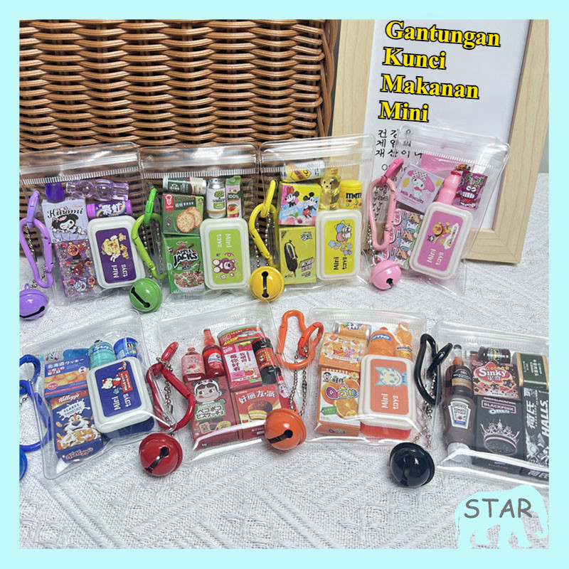 【ready】Gantungan Kunci Tas Gantungan Pouch Lucu Mini Food And Drink / Ganci Miniatur Makanan Dan Min