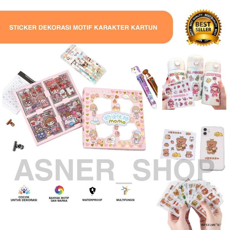 

ASNR Sticker Momo Stiker Motif Tempel Kartun Karakter Anti Air Lucu Korea Viral