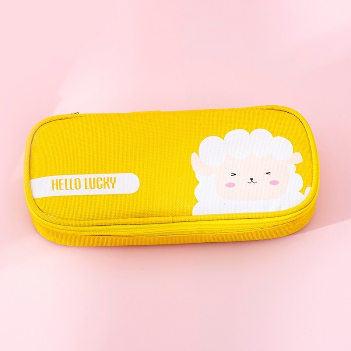 

[New Collection]PROMO TOKKADO Purru Pencil Case Kotak Tempat Pensil Anak Sekolah Pouch Lucu - Yellow Sheep