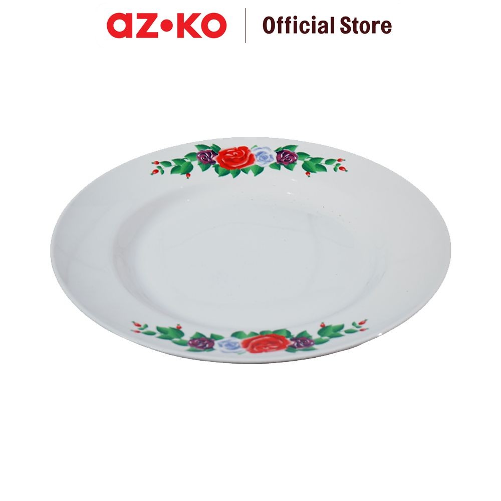 AZKO Kopin Poecelain 25.4 cm Piring Makan Porcelain Bunga Jadul Kpb10S Dinner Plate Wadah Hidangan F