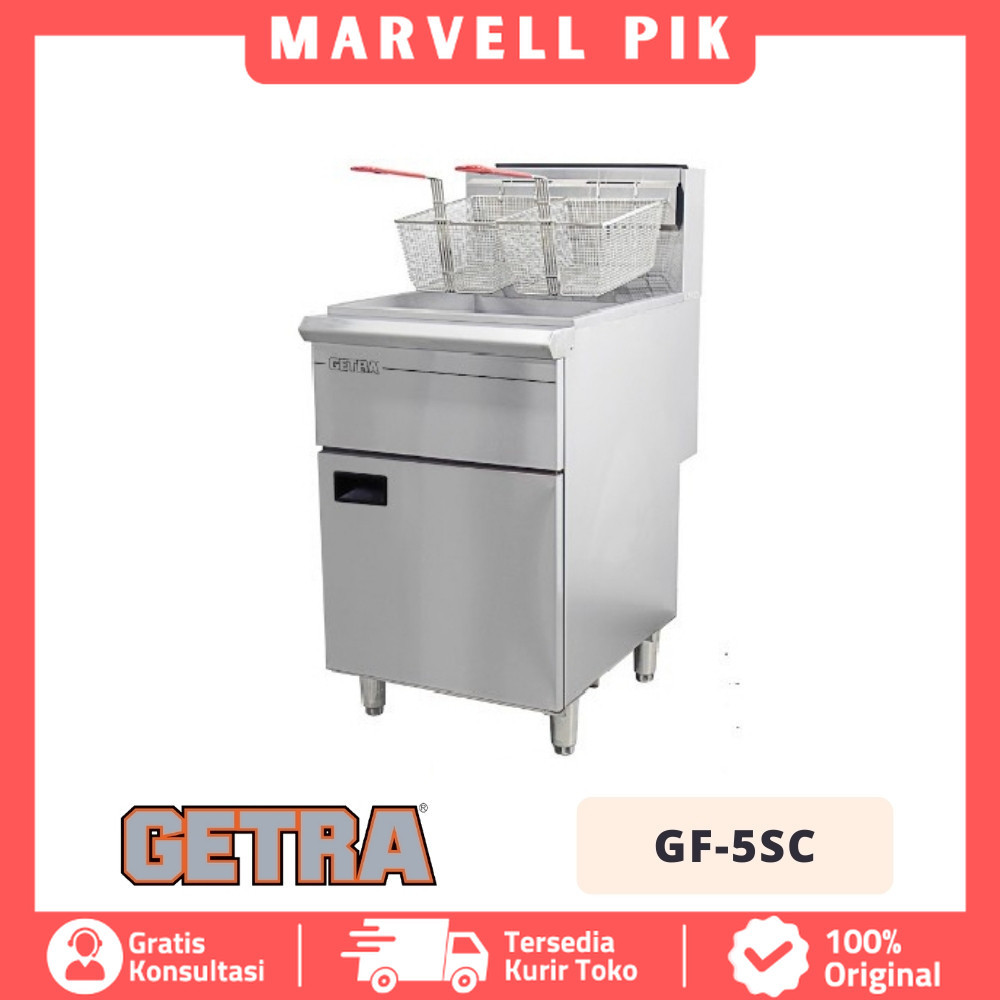 GETRA GF 5SC GF-5SC GAS DEEP FRYER 30 LITER STAINLESS STEEL