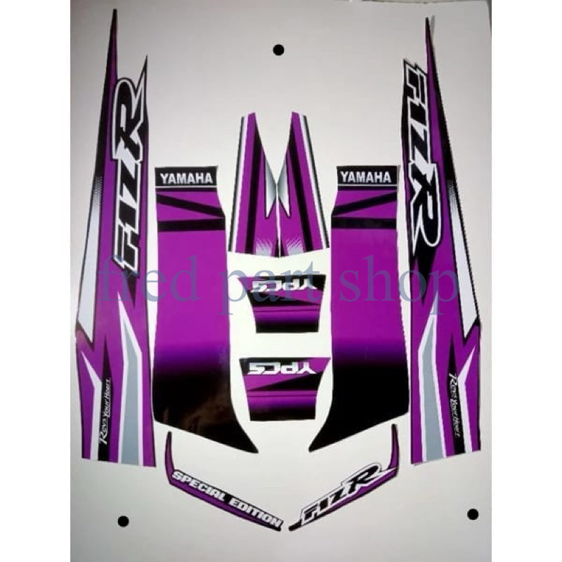 STRIPING STICKER yamaha fizR special edition ungu hitam sticker list body