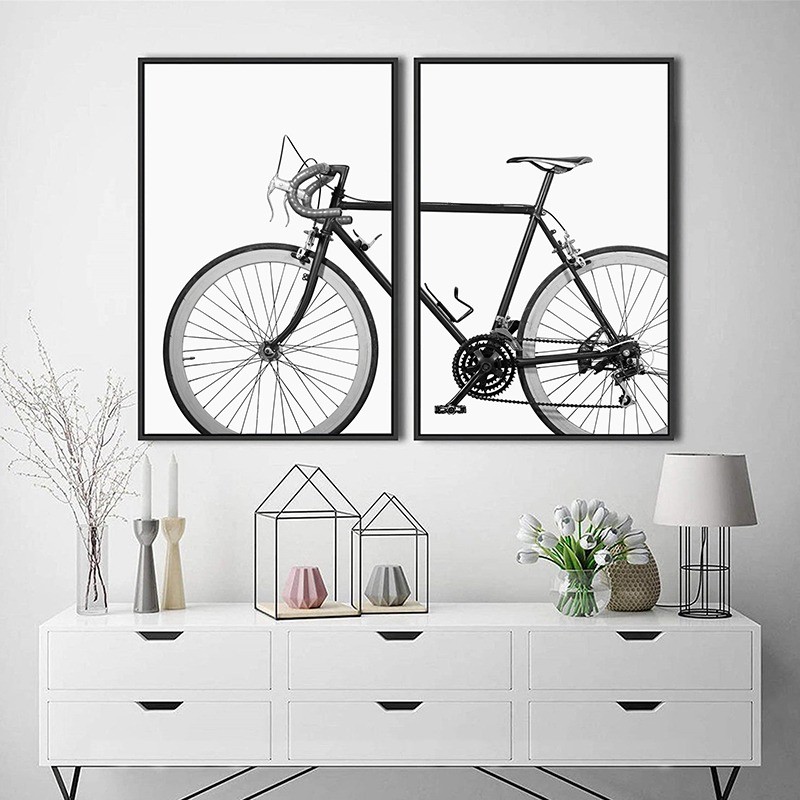 

Black White Photography Vintage Bicycle Bike Canvas Painting Wall Art Picture Posters and Prints for Living Room Home Decoration