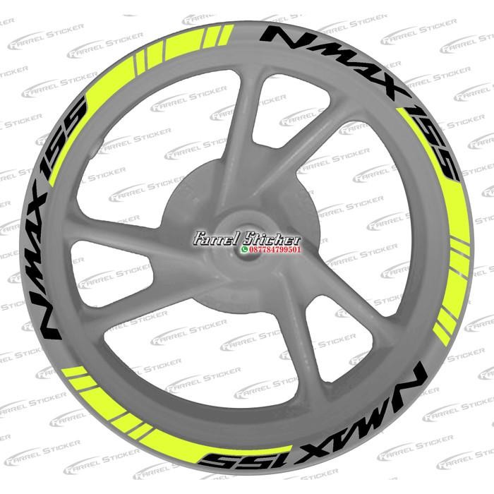 Stiker Velg Sticker Velk NMAX Warna Silver - Kuning stabilo